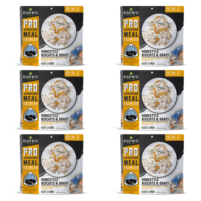 ReadyWise 6-Pack Pro Adventure Meal Homestyle Biscuits & Gravy with Sausage