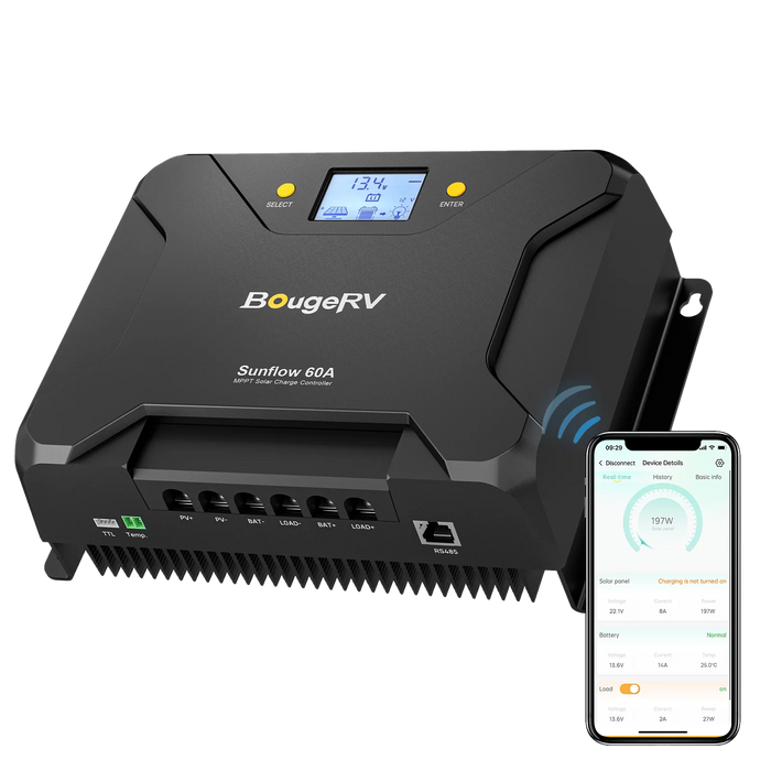 BougeRV Sunflow 12V/24V 60A MPPT Solar Charge Controller