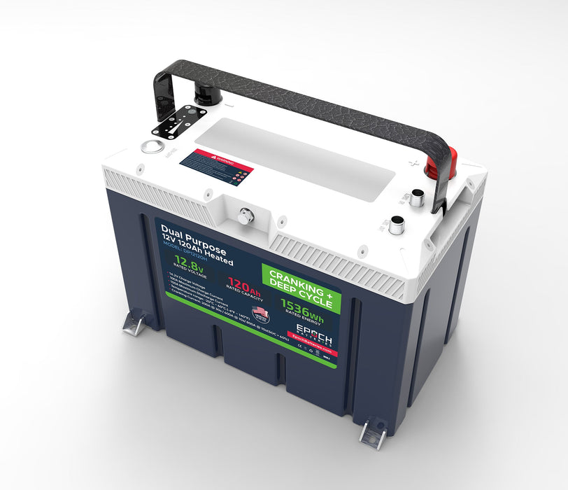 Epoch Batteries 12V 120Ah (1.54kWh) Pro Series LiFePO4 Cranking & Deep Cycle Lithium Battery (Dual Purpose) - Off Grid Stores