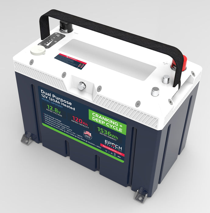 Epoch Batteries 12V 120Ah (1.54kWh) Pro Series LiFePO4 Cranking & Deep Cycle Lithium Battery (Dual Purpose) - Off Grid Stores