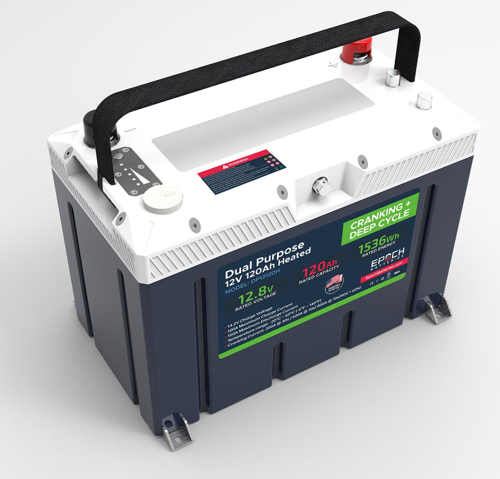 Epoch Batteries 12V 120Ah (1.54kWh) Pro Series LiFePO4 Cranking & Deep Cycle Lithium Battery (Dual Purpose) - Off Grid Stores