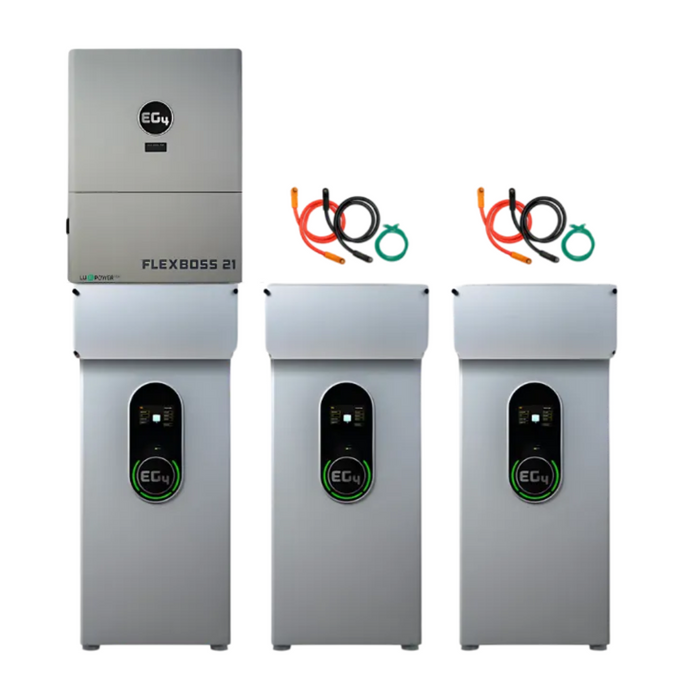 EG4 48V WallMount Indoor LiFePO4 Battery (14.3kWh-57.3kWh) + FlexBoss21 16kW (21kPV) Hybrid Inverter