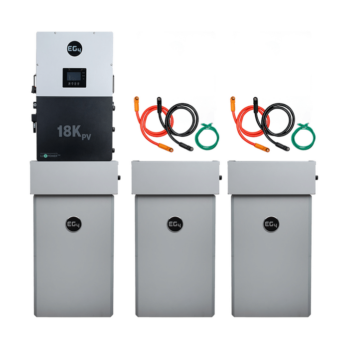 EG4 48V PowerPro LiFePO4 Battery (14.3kWh-85.8kWh) + 18kPV 12000W 48V Split Phase Hybrid Inverter