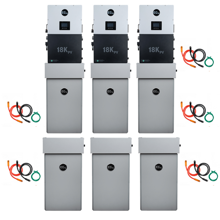 EG4 48V PowerPro LiFePO4 Battery (14.3kWh-85.8kWh) + 18kPV 12000W 48V Split Phase Hybrid Inverter