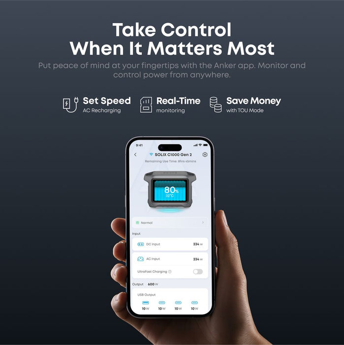 Anker SOLIX C1000 Gen2 2000W 1024Wh Portable Power Station