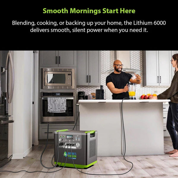 Natures Generator Lithium 6000 Solar Generator With Solar Panels