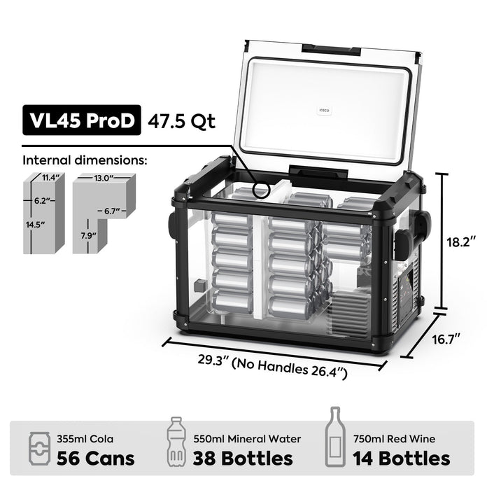 ICECO VL45ProD Gen II 45L Dual Zone Portable Freezer - Off Grid Stores