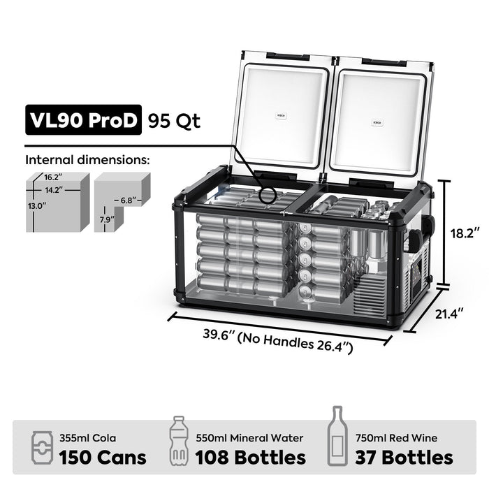 ICECO VL90ProD Gen II 90L Dual Zone Portable Freezer - Off Grid Stores