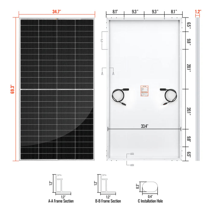 Rich Solar MEGA 335 PRO 335 Watt Monocrystalline Solar Panel