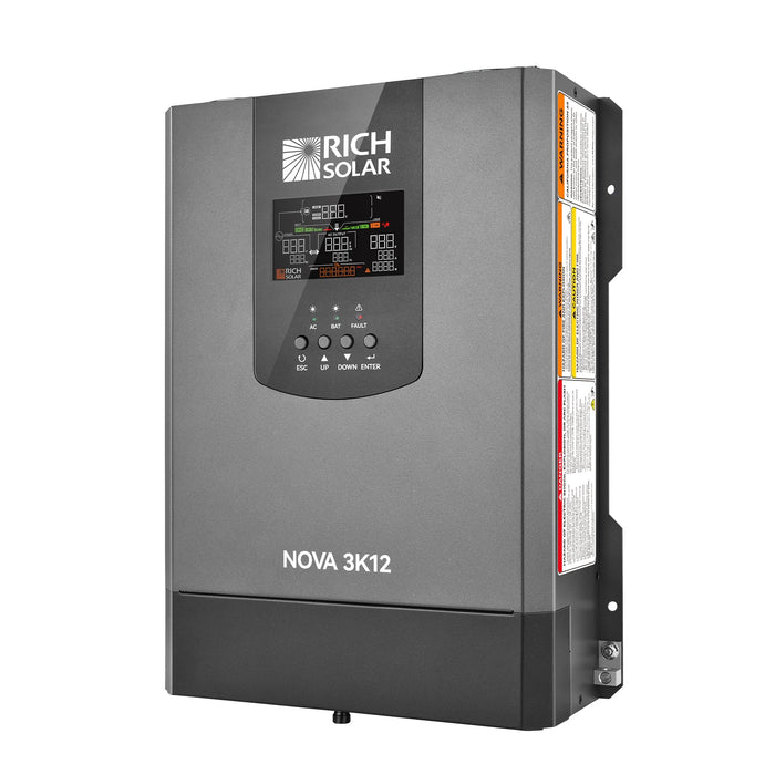Rich Solar NOVA 3K12 3000W 12V Pure Sine Wave Inverter with Built-in Transfer Switch
