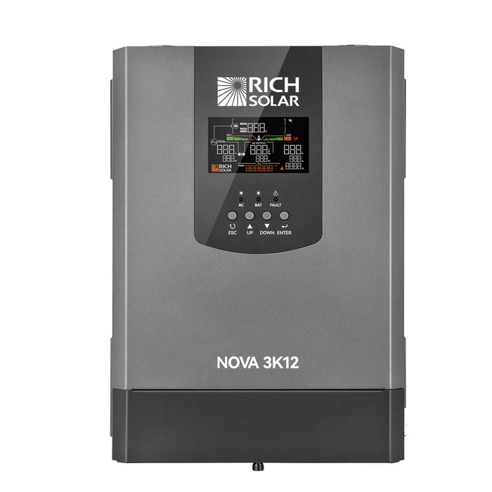 Rich Solar NOVA 3K12 3000W 12V Pure Sine Wave Inverter with Built-in Transfer Switch