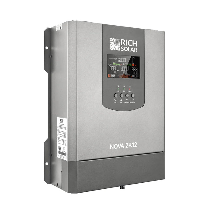 Rich Solar NOVA 2K12 2000W 12V Pure Sine Wave Inverter with Built-in Transfer Switch - Off Grid Stores