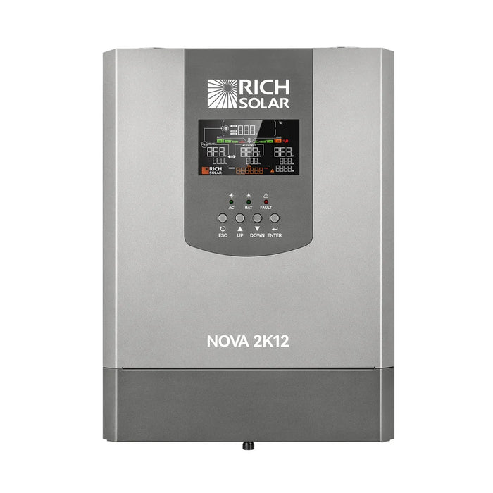Rich Solar NOVA 2K12 2000W 12V Pure Sine Wave Inverter with Built-in Transfer Switch - Off Grid Stores