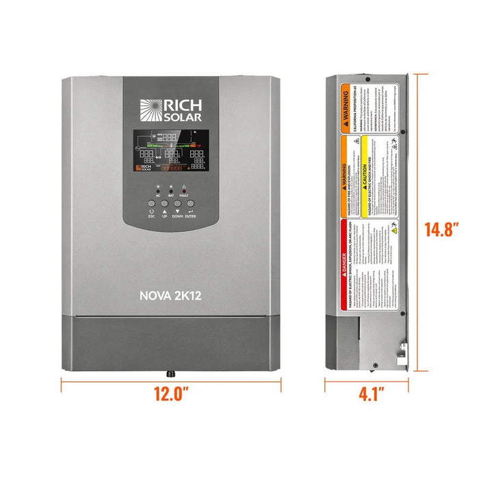 Rich Solar NOVA 2K12 2000W 12V Pure Sine Wave Inverter with Built-in Transfer Switch - Off Grid Stores