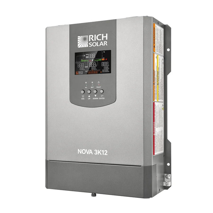 Rich Solar NOVA 3K12 3000W 12V Pure Sine Wave Inverter with Built-in Transfer Switch - Off Grid Stores