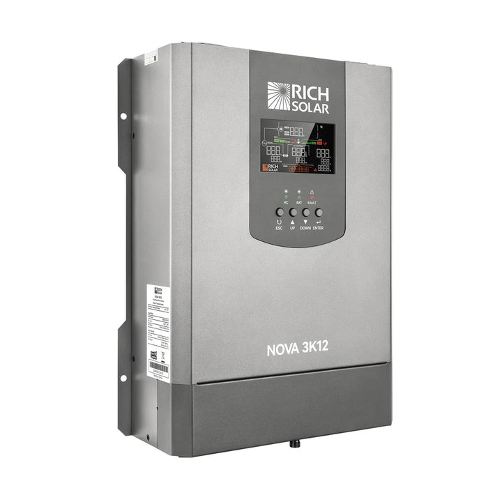 Rich Solar NOVA 3K12 3000W 12V Pure Sine Wave Inverter with Built-in Transfer Switch - Off Grid Stores