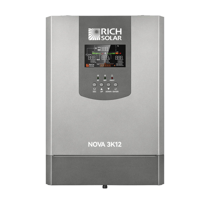 Rich Solar NOVA 3K12 3000W 12V Pure Sine Wave Inverter with Built-in Transfer Switch - Off Grid Stores