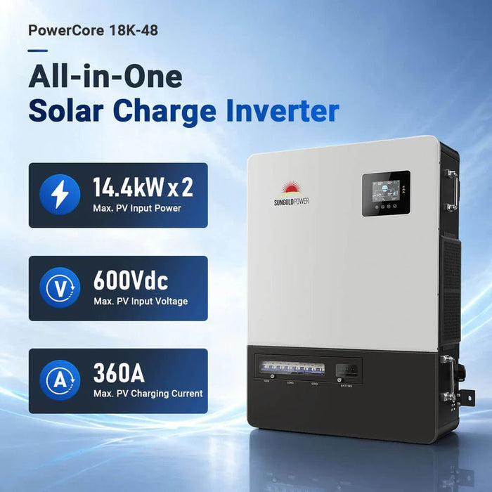 SunGoldPower 18KW Three-Phase 48V All-in-One Solar Charge Inverter - Off Grid Stores