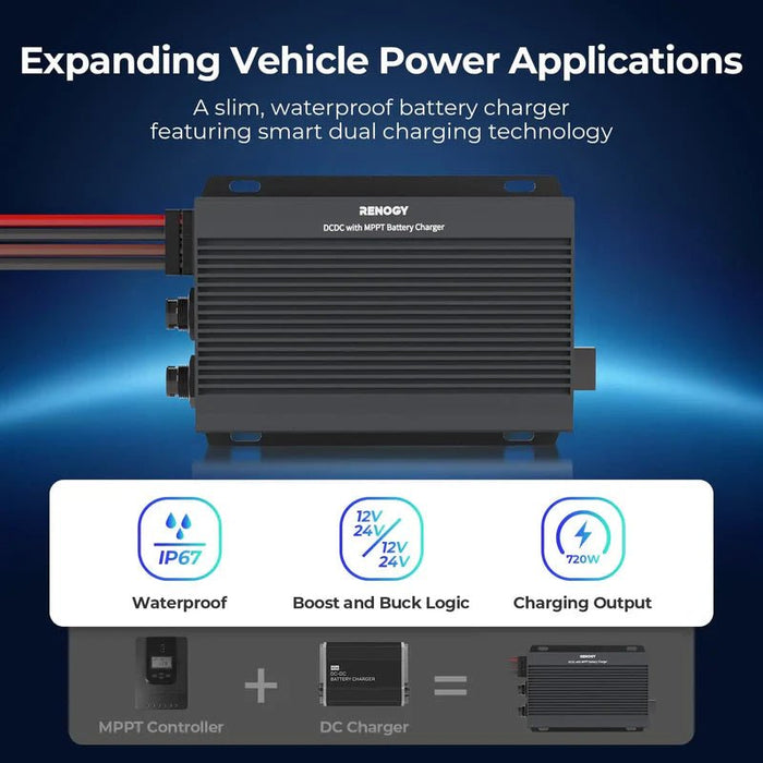 Renogy 12V/24V IP67 50A DC-DC Battery Charger with MPPT - Off Grid Stores