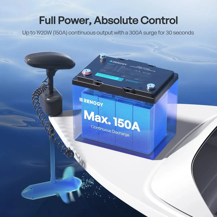 Renogy 12V 100Ah Trolling Motor Lithium Iron Phosphate Battery with Bluetooth - Off Grid Stores