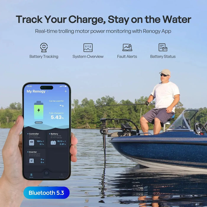 Renogy 12V 100Ah Trolling Motor Lithium Iron Phosphate Battery with Bluetooth - Off Grid Stores