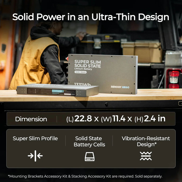 Renogy REGO 12V 104Ah Super Slim Solid State Lithium Iron Phosphate Battery