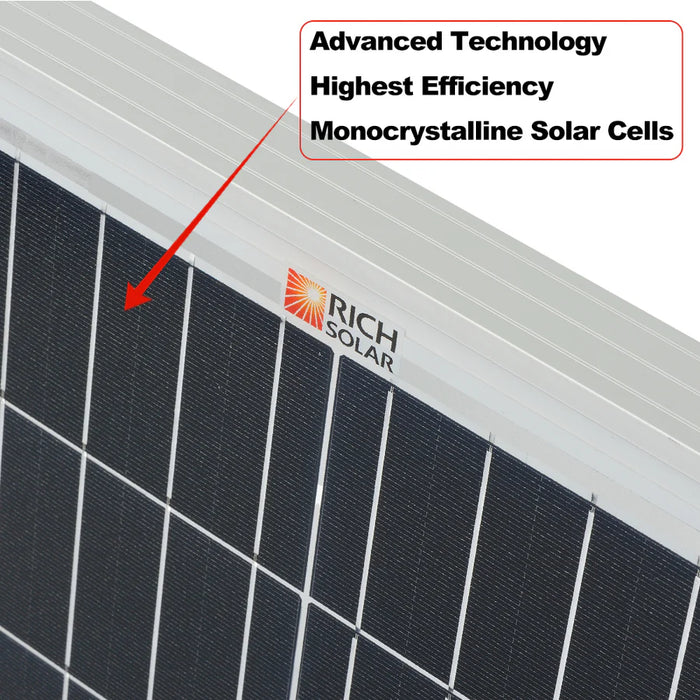 Rich Solar MEGA 200 PRO 200 Watt 24 Volt Monocrystalline Solar Panel