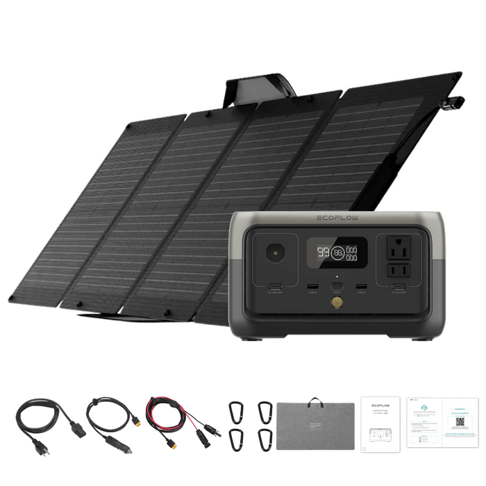 EcoFlow RIVER 2 + 110W Portable Solar Panel