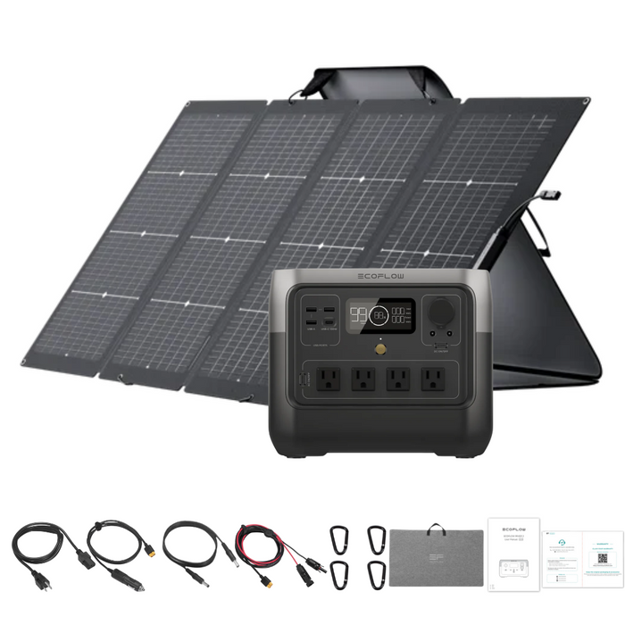 EcoFlow RIVER 2 Pro Solar Generator + 220W Bifacial Portable Solar Panel