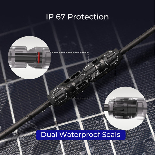 Renogy Solar Connectors Y Branch Parallel Adapter Cable MMF+FFM Pair