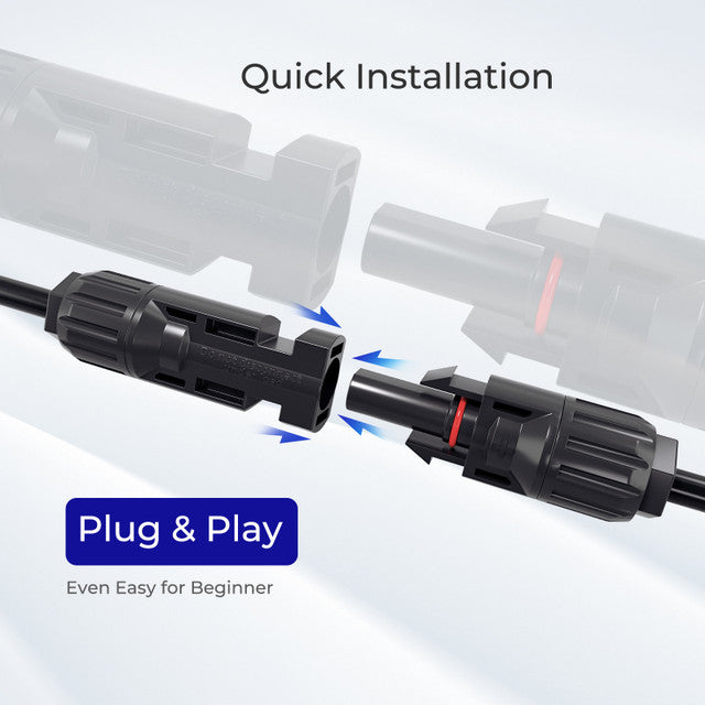 Renogy Solar Connectors Y Branch Parallel Adapter Cable MMF+FFM Pair