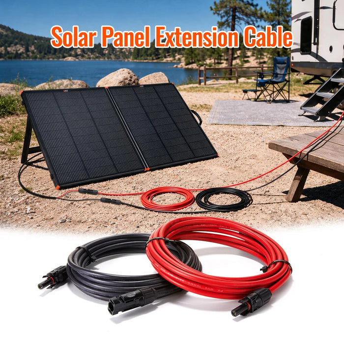 Rich Solar 10 Gauge (10AWG) 20 Feet Solar Panel Extension Cable Wire With Solar Connectors