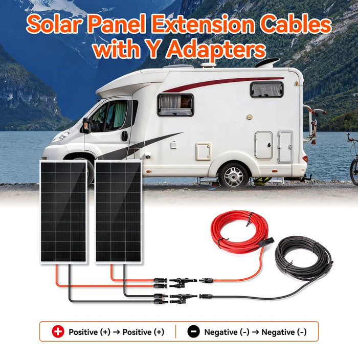 Rich Solar 10 Gauge 50 Feet Solar Extension Cable And Parallel Connectors