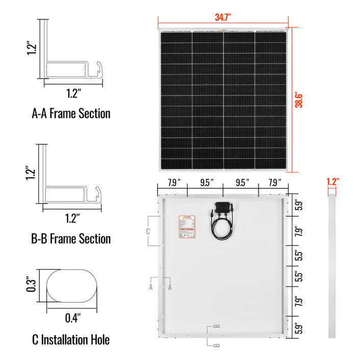 Rich Solar MEGA 175 PRO 175 Watt 24V Solar Panel
