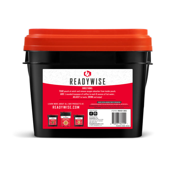 ReadyWise 360 Serving Freeze Dried Coffee Bucket