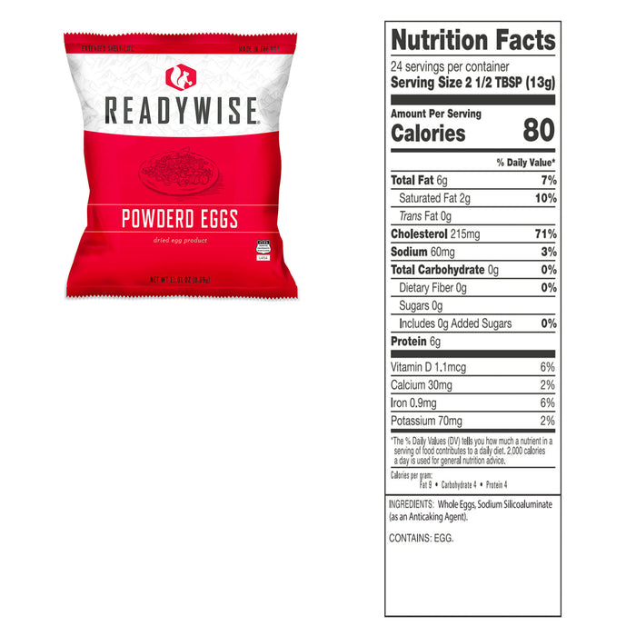 ReadyWise 144 Serving Freeze Dried Powdered Eggs