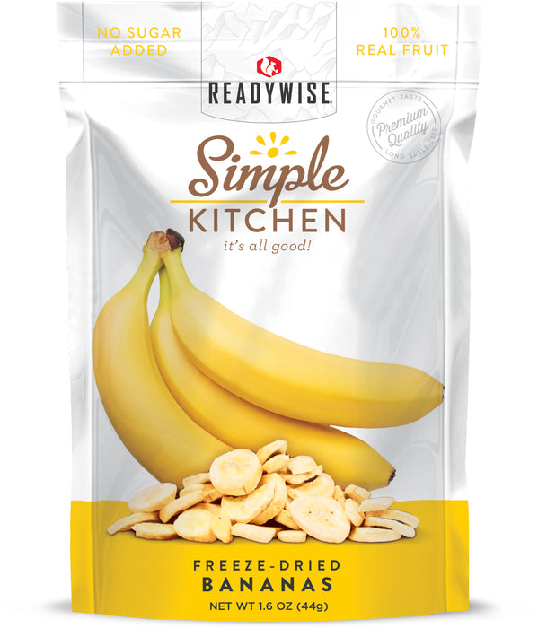 ReadyWise 6-Pack Simple Kitchen Freeze Dried Bananas