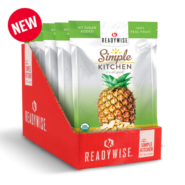 ReadyWise 6-Pack Simple Kitchen Organic Freeze Dried Pineapples