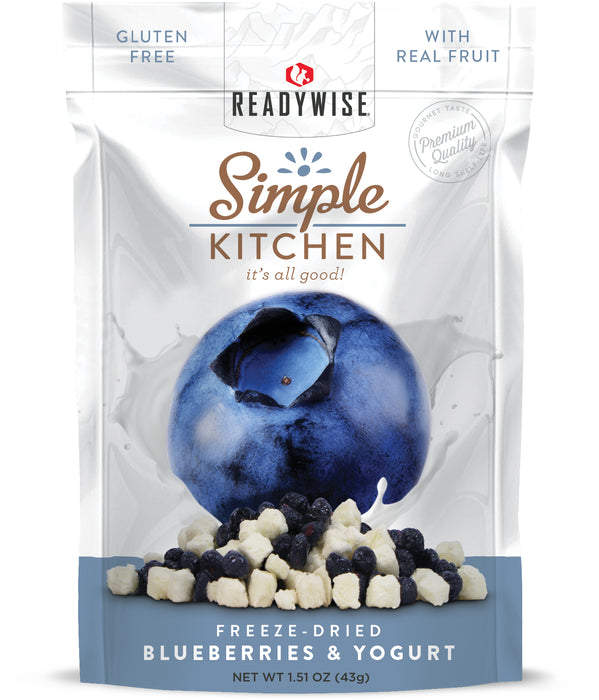 ReadyWise 6-Pack Simple Kitchen Freeze Dried Blueberries & Yogurt