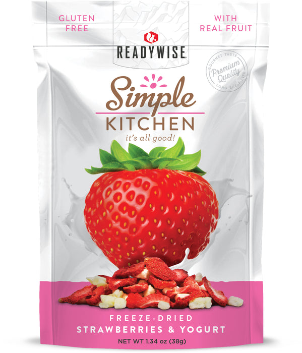 ReadyWise 6-Pack Simple Kitchen Freeze Dried Strawberries & Yogurt