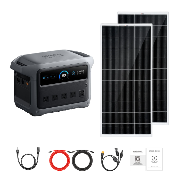Anker SOLIX C1000 Gen 2 Portable Power Station + Custom Solar Panel Bundle Option
