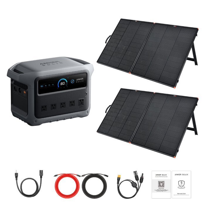 Anker SOLIX C1000 Gen 2 Portable Power Station + Custom Solar Panel Bundle Option
