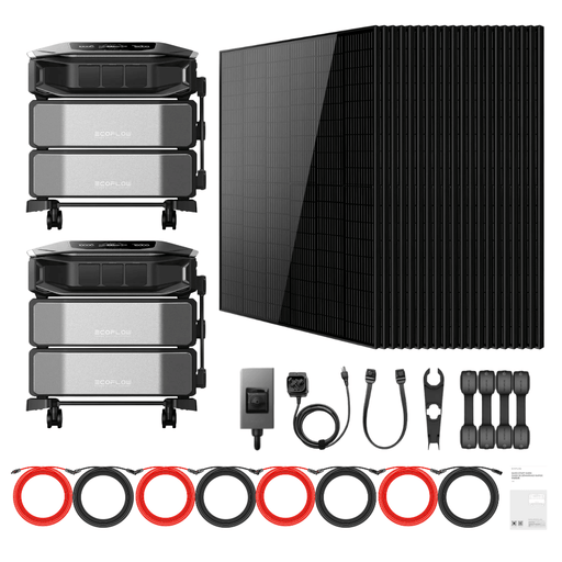2 x EcoFlow DELTA Pro Ultra X Inverter + Batteries + 415W Solar Panels - Off Grid Stores