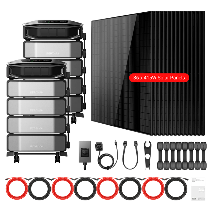 2 x EcoFlow DELTA Pro Ultra X Inverter + Batteries + 415W Solar Panels