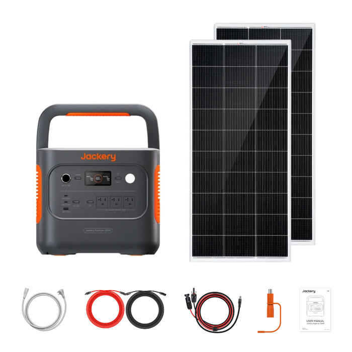 Jackery Explorer 2000 v2 Portable Power Station + Custom Solar Panel Bundle Option
