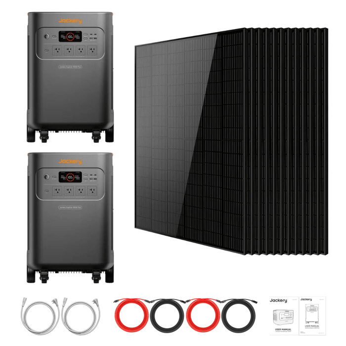 2 x Jackery Explorer 5000 Plus + Extra Batteries + 415W Solar Panels - Off Grid Stores
