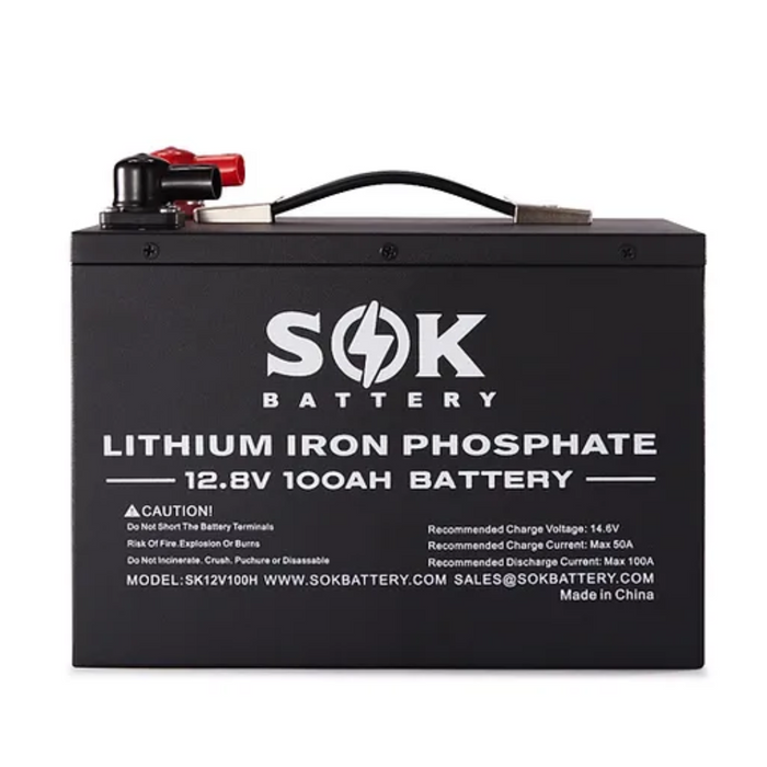 SOK Battery 12V 100Ah LiFePO4 Battery With Bluetooth & Built-in Heater