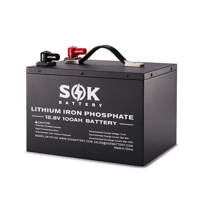 SOK Battery 12V 100Ah LiFePO4 Deep Cycle Battery