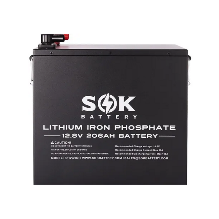 SOK Battery 12V 206Ah LiFePO4 Battery With Bluetooth & Built-in Heater