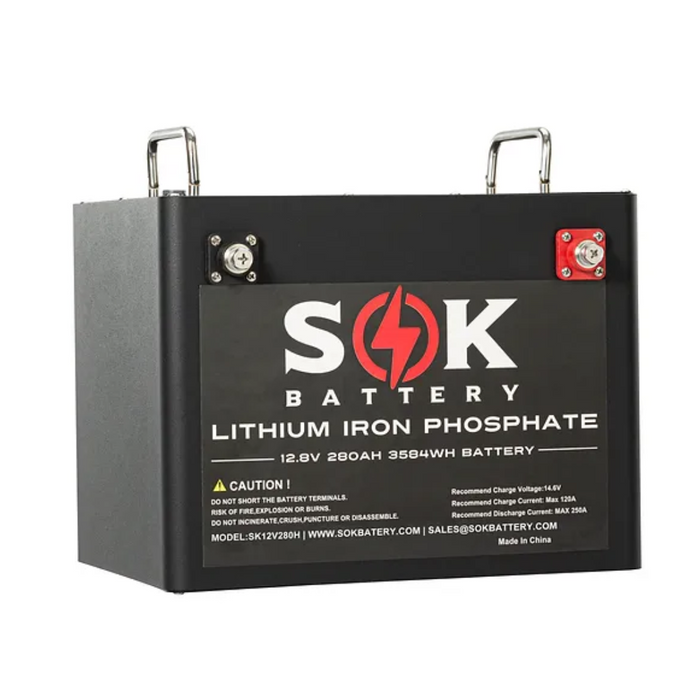 SOK Battery 12V 280Ah LiFePO4 Battery With Built-in Heater And Bluetooth